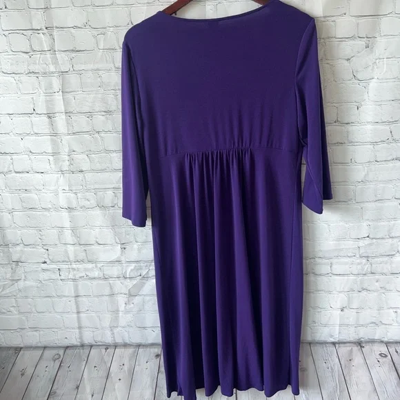 Sangria Dark Purple long sleeve dress size 14 - Picture 8 of 11
